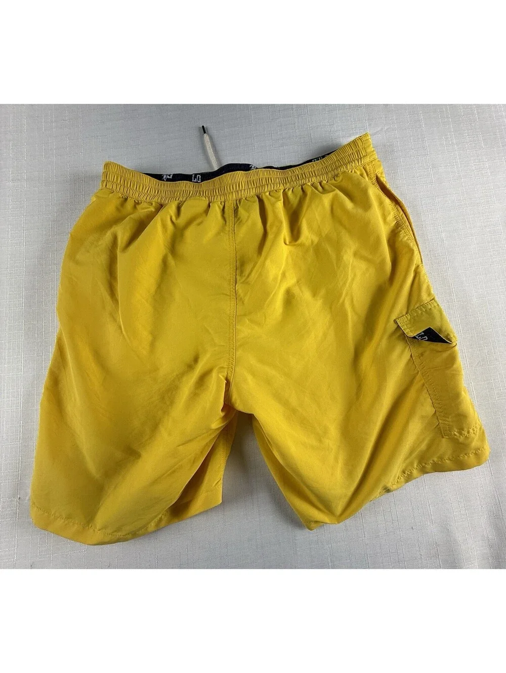 Polo Ralph Lauren Traveler Swim Trunks Mens L Yellow Cargo Pocket Pony Nylon